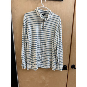 Men's Rails Long Sleeve Tee XL White Blue Striped